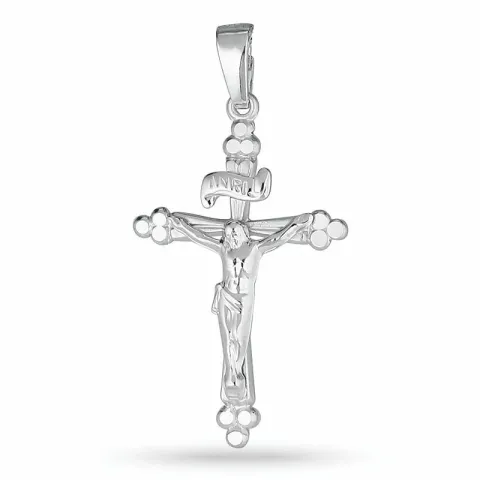 Jesus kreuz anhänger aus rhodiniertem silber