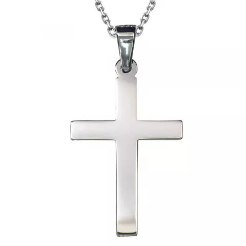 Kreuz Anhänger mit Halskette aus Silber