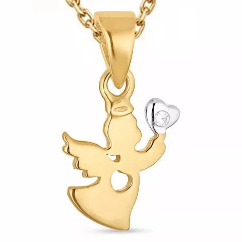 Engel Halskette aus vergoldetem Sterlingsilber und Anhänger aus vergoldetem Sterlingsilber