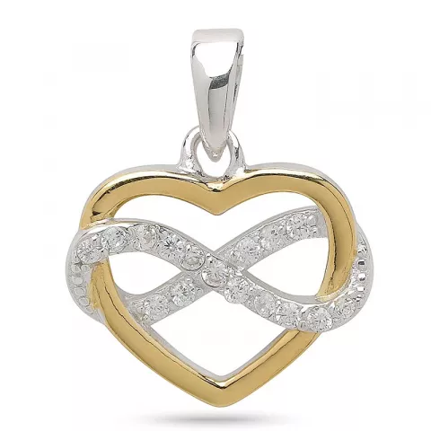 Infinity Herz Anhänger aus Silber und vergoldetem Sterlingsilber