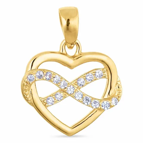 Herz Zirkon Anhänger aus vergoldetem Sterlingsilber und Silber