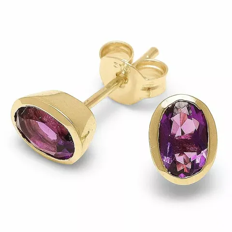 Kollektionsmuster mit fehlern ohrringe in 9 karat gold mit amethysten