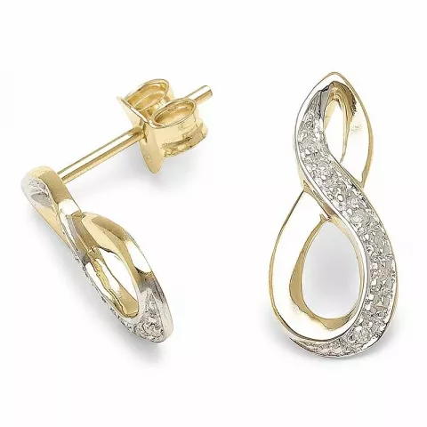 Infinity Ohrringe in 9 Karat Gold mit Diamant 