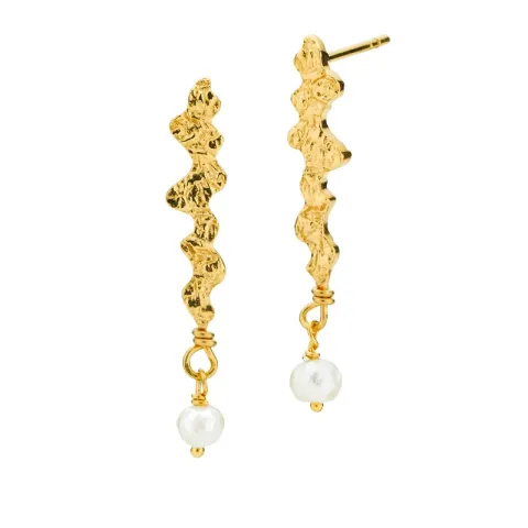 Sistie Coco Perle Ohrringe in vergoldetem Sterlingsilber