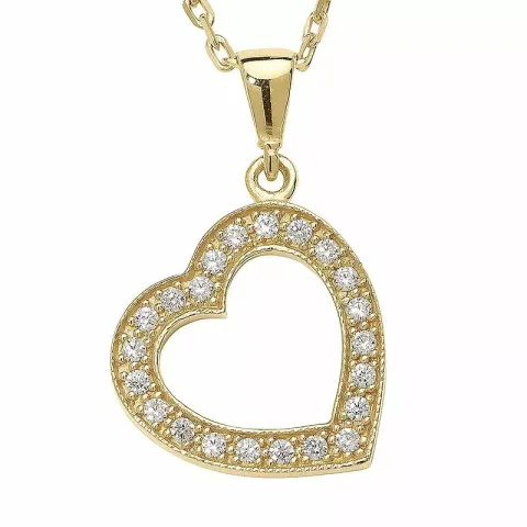 Kollektionsmuster Herz Ankerhalskette aus vergoldetem Sterlingsilber und Herzförmiger Anhänger aus vergoldetem Sterlingsilber