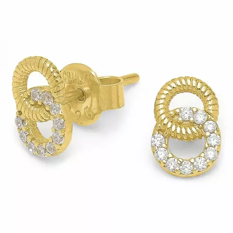 Preiswerten Kreis Zirkon Ohrringe in vergoldetem Sterlingsilber