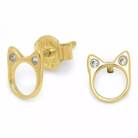 Katzen Ohrringe in vergoldetem Sterlingsilber
