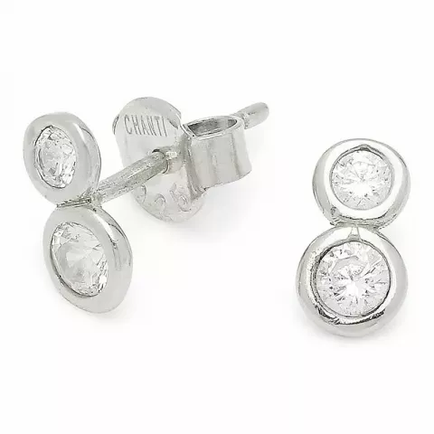 Bezaubernder runden Zirkon Ohrringe in Silber
