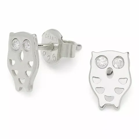 Eule Zirkon Ohrstecker in Silber