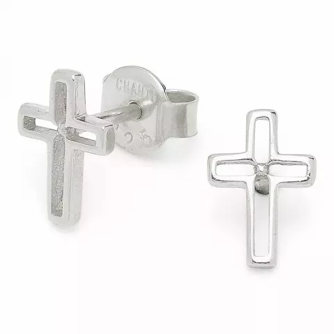 Kollektionsmuster Kreuz Silberohrstecker in Silber