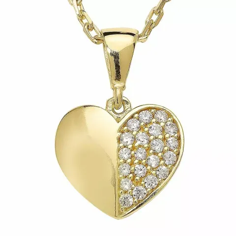 Herz Ankerhalskette aus vergoldetem Sterlingsilber und Herzförmiger Anhänger aus vergoldetem Sterlingsilber