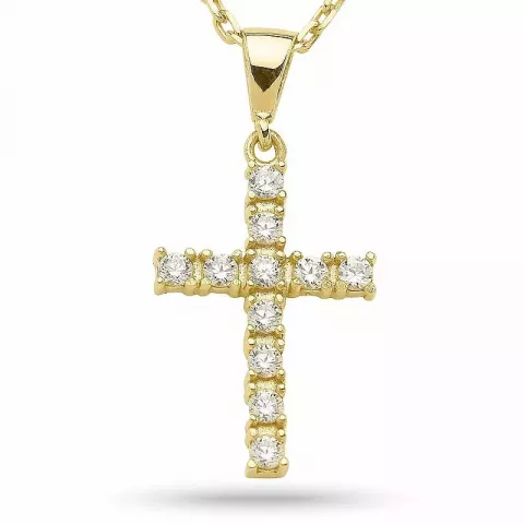 Kreuz Anhänger mit Halskette aus vergoldetem Sterlingsilber