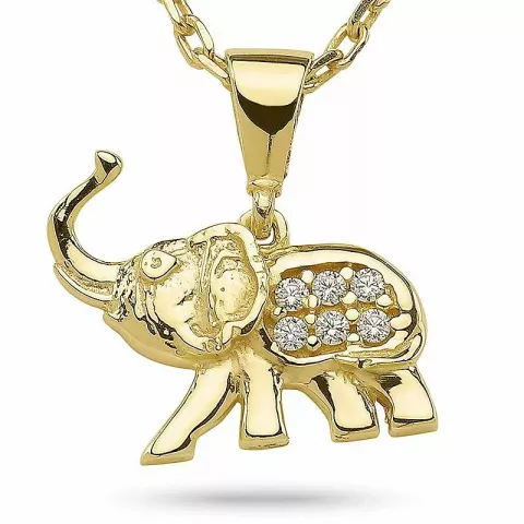Kollektionsmuster Elefant Anhänger mit Halskette aus vergoldetem Sterlingsilber