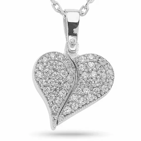 Kollektionsmuster Herz Anhänger mit Halskette aus Silber