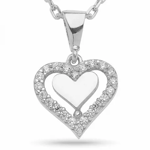 Elegant Herz Anhänger mit Halskette aus Silber