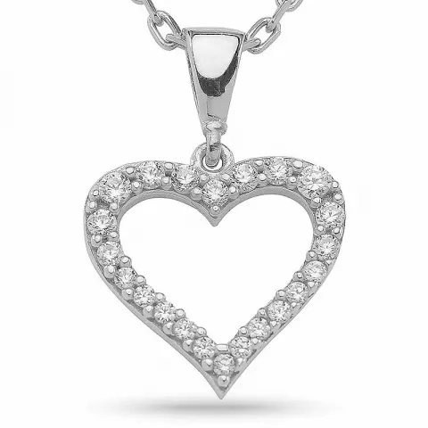 Kollektionsmuster Herz Anhänger mit Halskette aus Silber