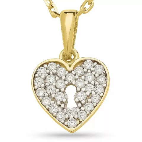 Kollektionsmuster Schlüssel Zirkon Anhänger mit Halskette aus vergoldetes silber mit rhodinierung