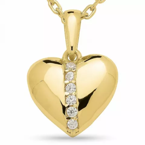 Kollektionsmuster Herz Zirkon Anhänger mit Halskette aus vergoldetem Sterlingsilber