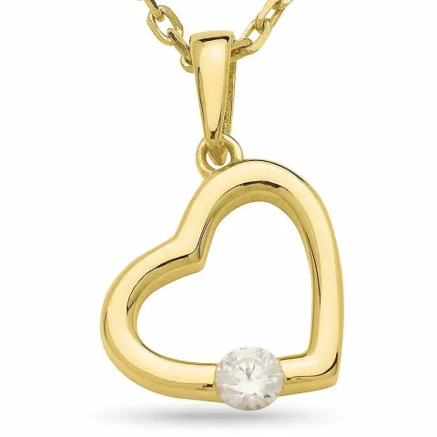 Kollektionsmuster Herz Zirkon Anhänger mit Halskette aus vergoldetem Sterlingsilber