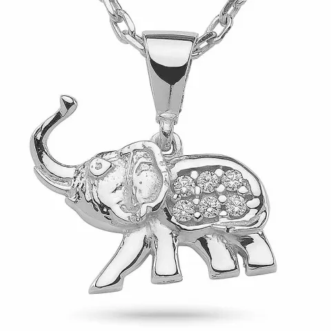 Kollektionsmuster Elefant Zirkon Anhänger mit Halskette aus Silber