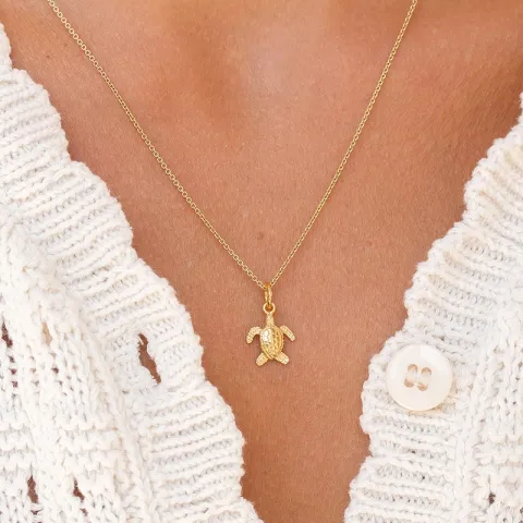 Klein schildkröte anhänger aus vergoldetem sterlingsilber