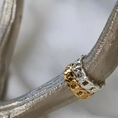panzer Ring aus vergoldetem Sterlingsilber