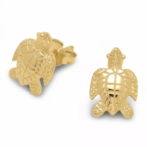 Schildkröte Ohrringe in vergoldetem Silber
