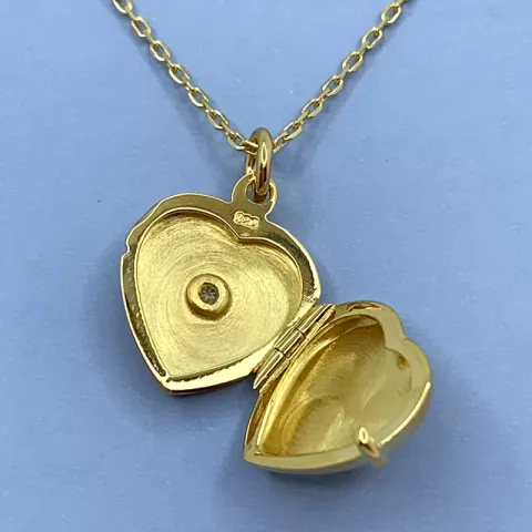 Herz Medaillon aus vergoldetem Sterlingsilber