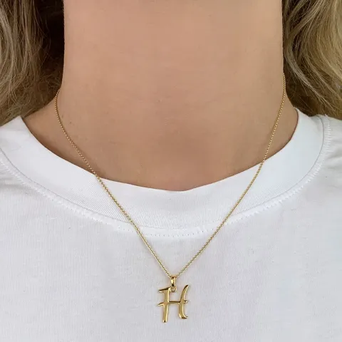 buchstab h Anhänger aus vergoldetem Sterlingsilber