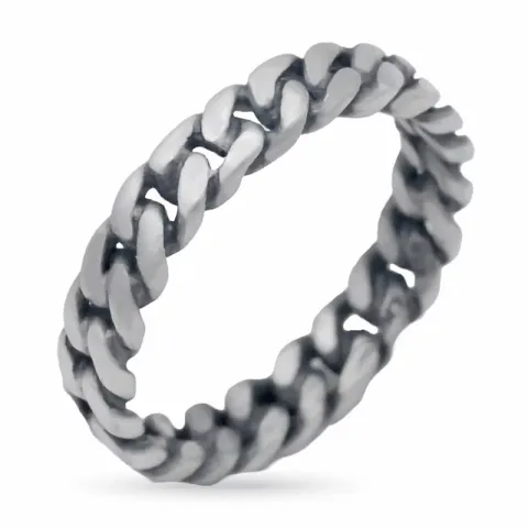 panzer Ring aus oxidiertem Sterlingsilber