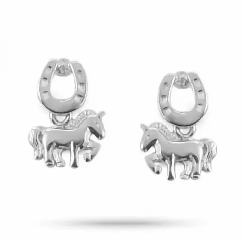 Polierten Pferde Ohrstecker in Silber