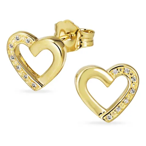 Herz Diamant Ohrstecker in 8 Karat Gold mit Diamant