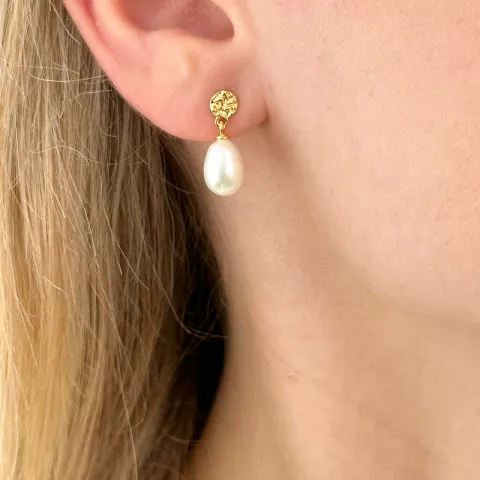 Perle Ohrringe in vergoldetem Silber
