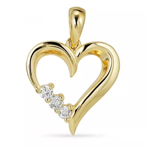 Herz Diamant Anhänger in 8 karat Gold 0,035 ct