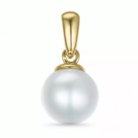 7 mm Silber weiß Perle Anhänger aus 9 Karat Gold