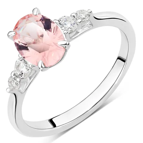 pink Zirkon Ring aus Silber
