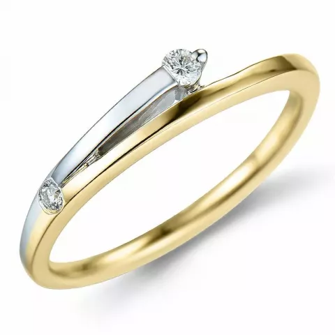 Diamant Ring in 9 Karat Gold- und Weißgold 0,07 ct