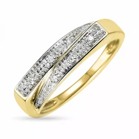 abstraktem Diamant Ring in 9 Karat Gold- und Weißgold 0,03 ct