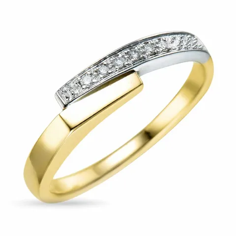 abstraktem Ring in 9 Karat Gold- und Weißgold 0,04 ct