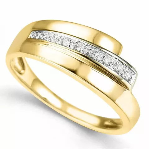 Elegant abstraktem Diamant Ring in 9 Karat Gold- und Weißgold 0,03 ct