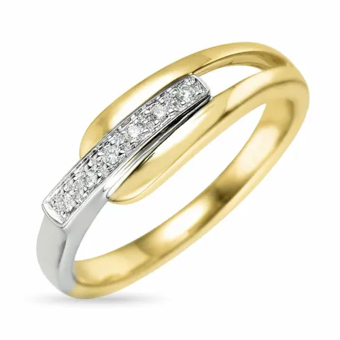 Elegant abstraktem Diamant Ring in 9 Karat Gold- und Weißgold 0,03 ct