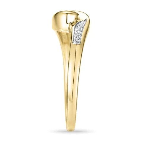 abstraktem Diamantring in 9 Karat Gold- und Weißgold 0,05 ct