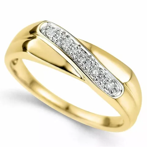 abstraktem Diamant Ring in 9 Karat Gold- und Weißgold 0,05 ct