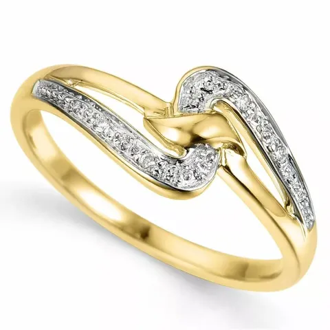 abstraktem Diamant Ring in 9 Karat Gold- und Weißgold 0,02 ct