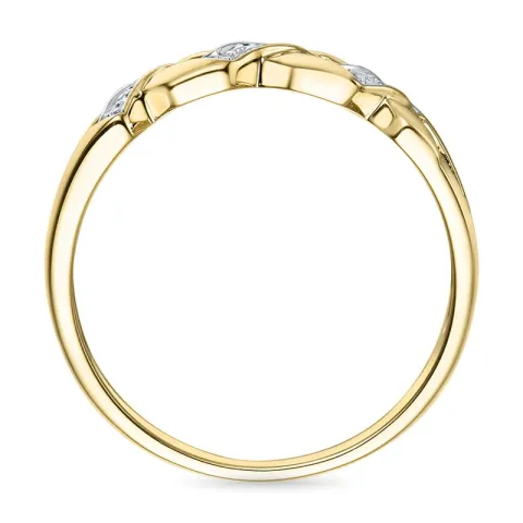 echten Brillantring in 9 Karat Gold- und Weißgold 0,01 ct