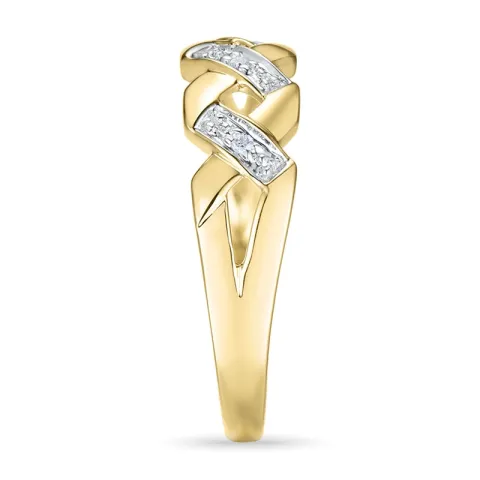 echten Brillantring in 9 Karat Gold- und Weißgold 0,01 ct