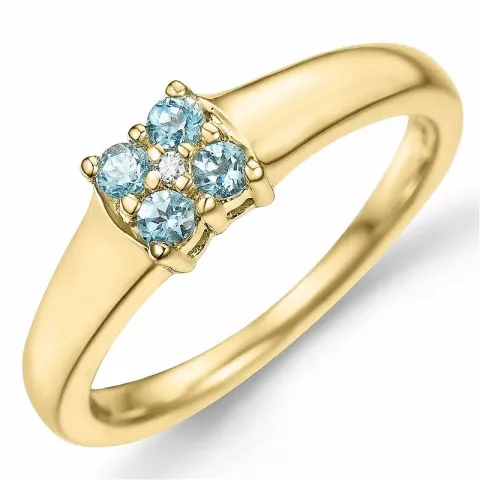 Blumen Topas Diamantring in 9 Karat Gold 0,009 ct 0,20 ct