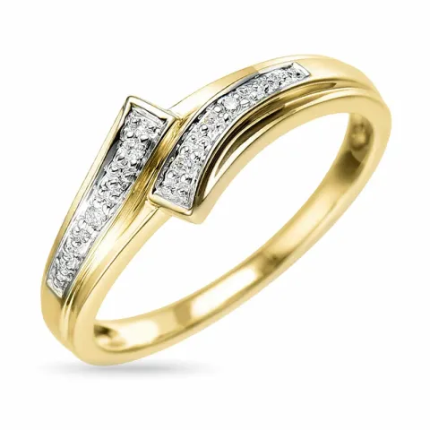 abstraktem Diamant Ring in 9 Karat Gold- und Weißgold 0,02 ct