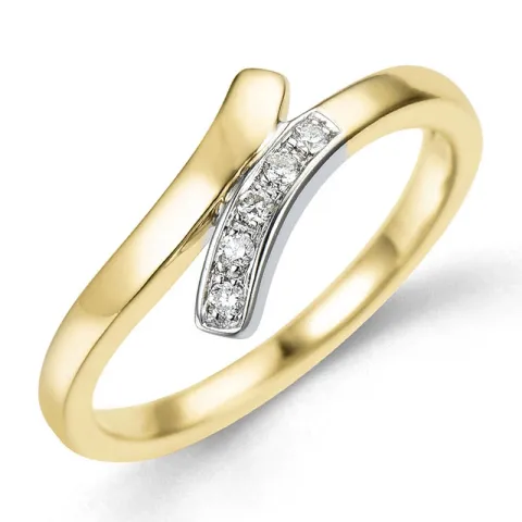 abstraktem Diamant Ring in 9 Karat Gold- und Weißgold 0,05 ct