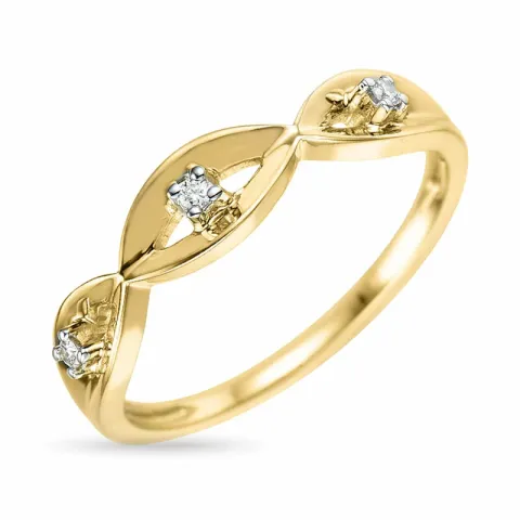 abstraktem Diamant Ring in 9 Karat Gold- und Weißgold 0,02 ct